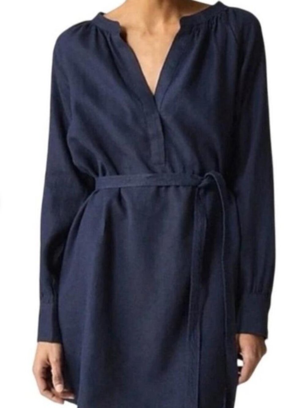 J. Crew | Cabana mini dress in 100% linen Navy Blue Size Tall Small